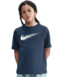 Футболка для мальчика теннисная Nike Boys Multi Dri-FIT Short-Sleeve - midnight navy/white