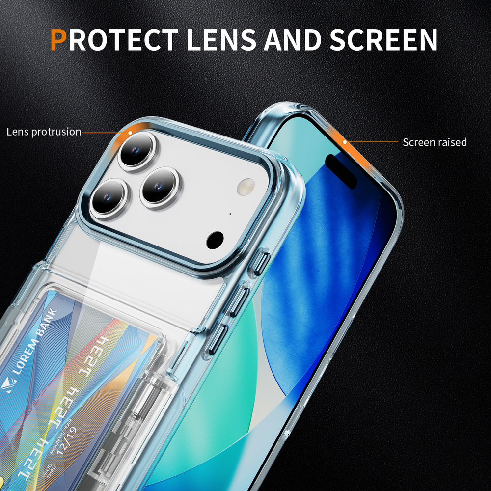 Прозрачный чехол Lumen Case с подставкой 2‑в‑1 и отделением для карт: iPhone 17 Pro Max