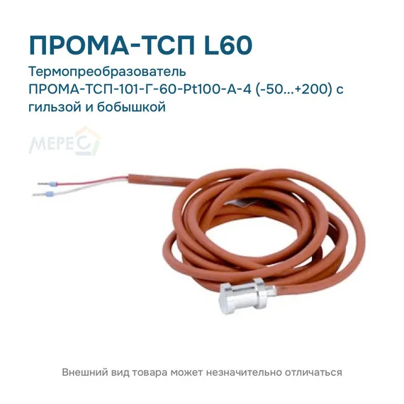 Термопреобразователь ПРОМА-ТСП-101-Г-60-Pt100-А-4 (-50...+200) с гильзой и бобышкой