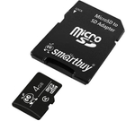 micro SDHC карта памяти Smartbuy 4GB  Class 4 (с адаптером SD)