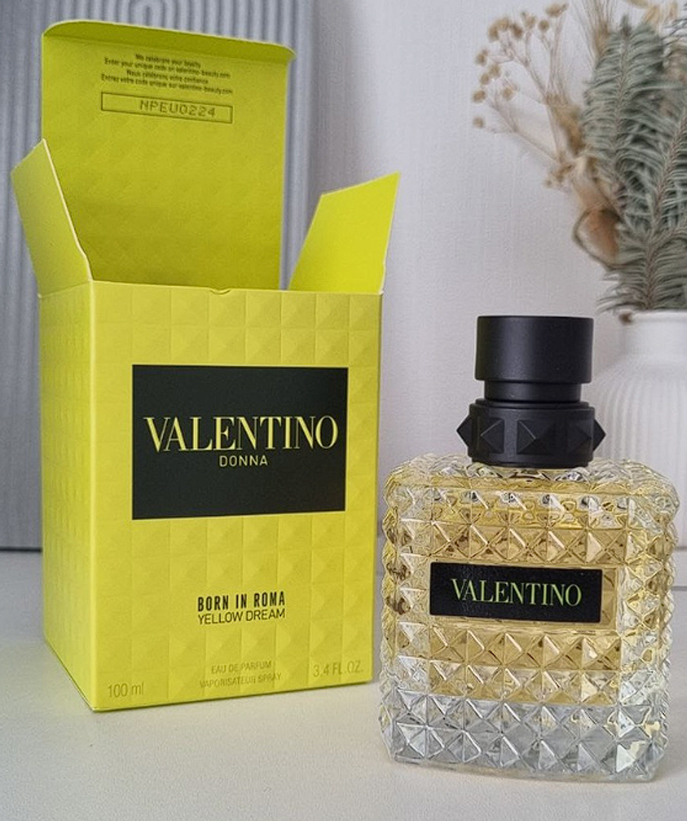 Valentino Donna Born In Roma Yellow Dream Valentino 100ml (Коробка парфюма без слюды, парфюм новый, распаковка для фото)