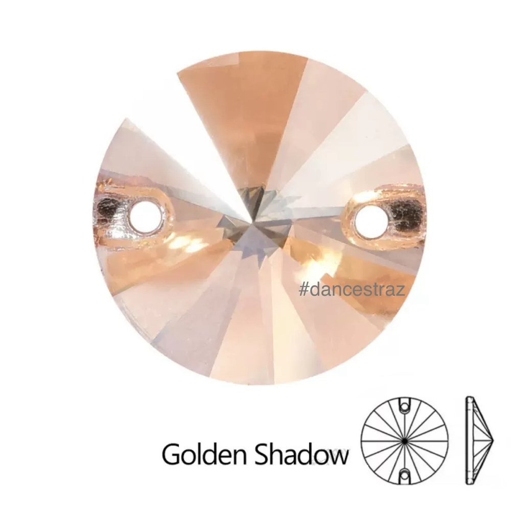 Стразы пришивные, Rivoli, Golden Shadow, 001GS, 14mm, (112 ea/pkg), 5A+, (F2)