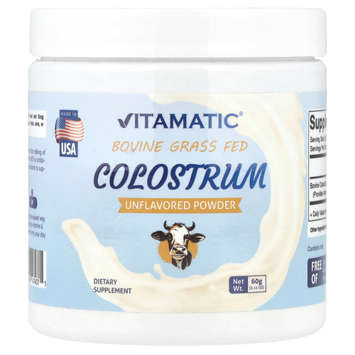 Vitamatic, Молозиво, откормленное из крупного рогатого скота, без добавок, 60 г (2,11 унции)