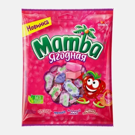 Жевательные конфеты с ягодным вкусом ассорти Mamba 70г