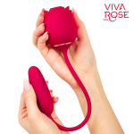Малиновый двойной вибростимулятор Bior Toys Viva Rose RT-34003