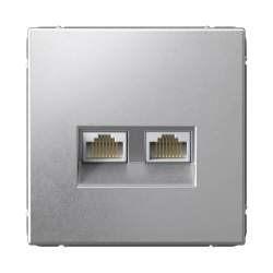 ARTGALLERY РОЗЕТКА двойная компьютерная RJ45+RJ45, кат.6А, механизм, АЛЮМИНИЙ