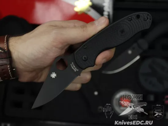 Нож складной Spyderco Lightweight Para 3 223PBBK c клинком из стали CTS-BD1, рукоять FRN