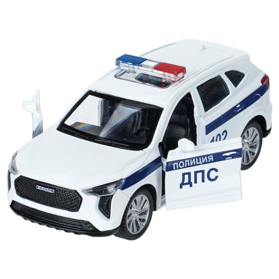 Машина металл haval jolion 10,5 см, двери, инерц. ПОЛИЦИЯ белый, кор. Технопарк
