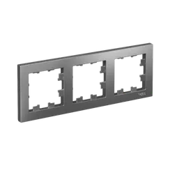 Рамка пластиковая на 3 поста универсальная Systeme Electric AtlasDesign Сталь ATN000903