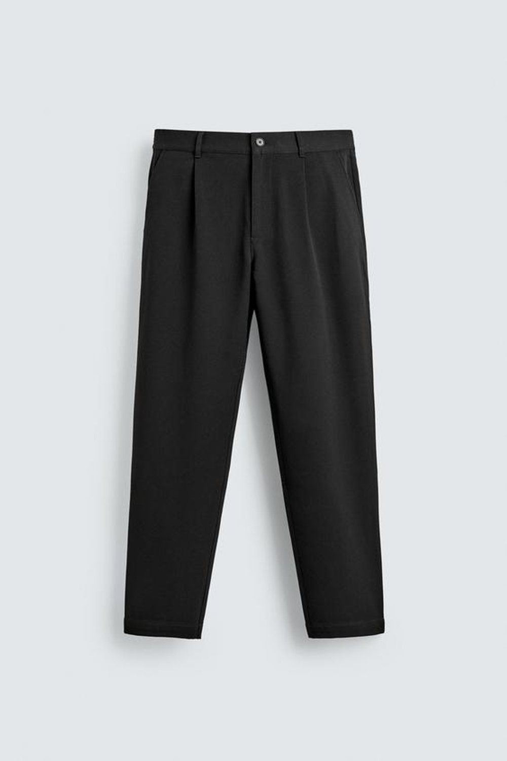 ZARA БРЮКИ STRAIGHT FIT КОМФОРТ, ЧЕРНЫЙ