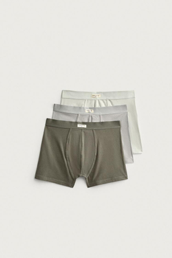 ZARA НАБОР ИЗ 3 ТРУСОВ-БОКСЕРОВ SOFT, РАЗНОЦВЕТНЫЙ