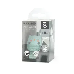 Клипса с лентой Suavinex Owl для крепления соски-пустышки к одежде Зеленая
