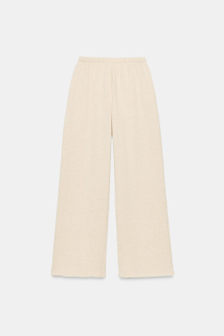 ZARA ФАКТУРНЫЕ БРЮКИ, СВЕТЛЫЙ ЭКРЮ