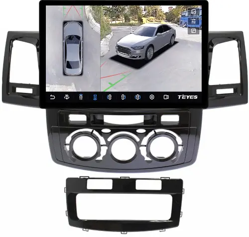 Магнитола для Toyota HiLux 7 2011-2015 - Teyes CC3-2K-360 монитор 13" 2K QLED на Android 10, Быстрая, CarPlay, 4G SIM-слот, 4 камеры в комплекте