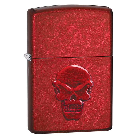 Цена наЗажигалка ZIPPO Doom с покрытием Candy Apple Red, латунь/сталь, красная, глянцевая, 36x12x56 мм