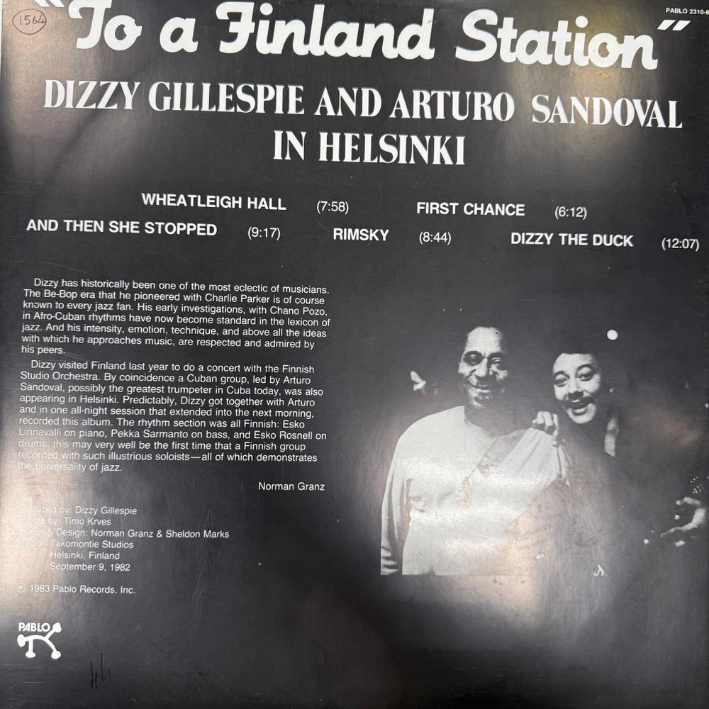Виниловая пластинкаDizzy Gillespie And Arturo Sandoval – To A Finland Station LP