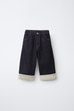 ZARA TIMELESS — ДЖИНСЫ STRAIGHT С КОНТРАСТНОЙ СТРОЧКОЙ, СИНИЙ