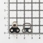 Крючки пришивные декоративные 14х24 мм, nickel, серебро, никель, 12 шт