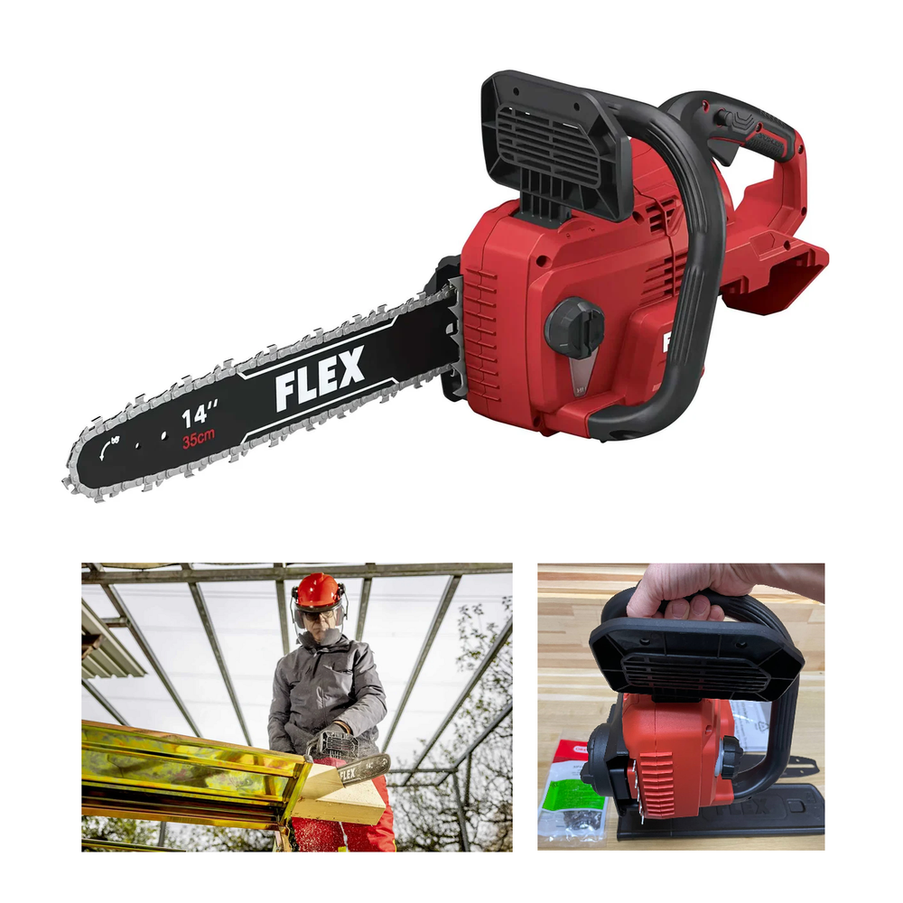 ХИТ! Цепная мощная аккумуляторная пила FLEX GCS 35 2x18-EC для обрезки древесины толщиной 30 см 531276