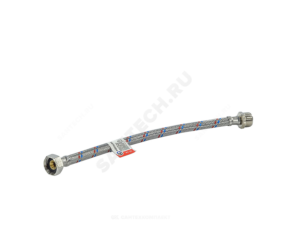 Подводка гибкая для воды нержавеющая оплетка 1/2" г-ш L=0.5м AQUALINE 01428