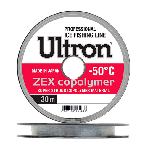 Леска ULTRON Zex Copolymer 0,10 мм., 1,6 кг, 30 м, прозрачная