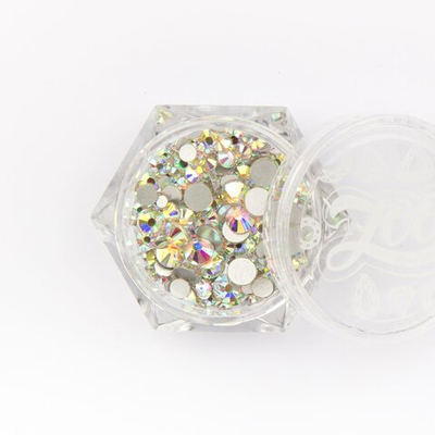 Zoo nail Стразы стеклянные прозрачные ABC голография (микс размеров), 200шт