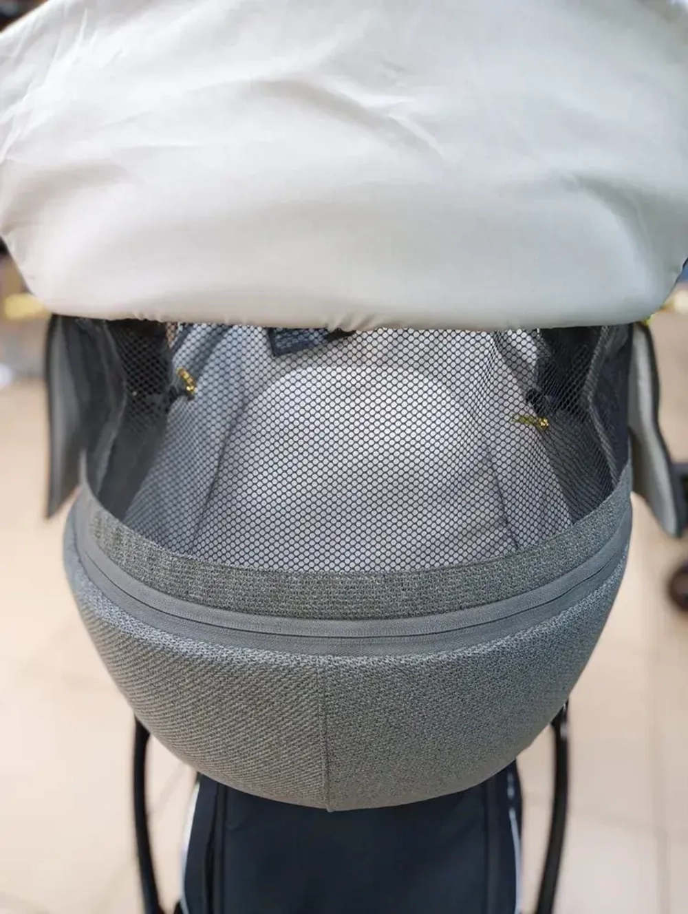 Детская коляска Luxmom F1 2в1 (серый, золотая рама)