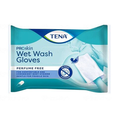 Tena ProSkin Набор варежек для мытья тела Wet Wash Gloves, без запаха (из Финляндии)