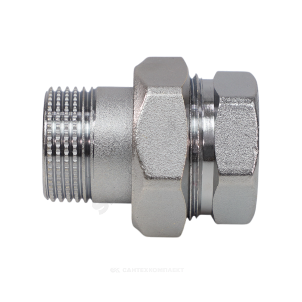 Соединитель латунь хром американка Ду 20 (3/4") прямой ВР/НР R18 Giacomini R18X004
