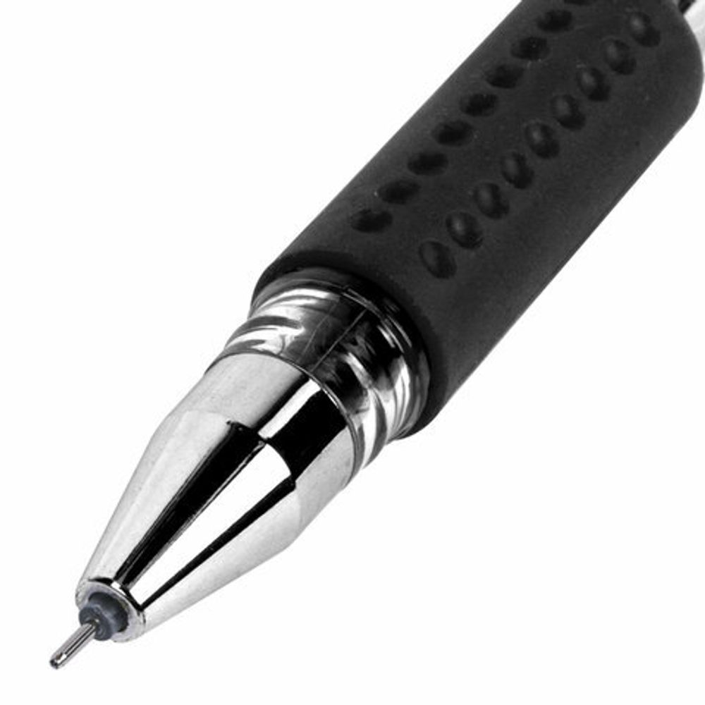 Ручка гелевая с грипом BRAUBERG "EXTRA GT NEEDLE", 1шт, ЧЕРНАЯ, игольчатый узел 0,5 мм, линия 0,35 мм, 143918