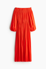 Платье с открытыми плечами и сборкой по верху - H&M