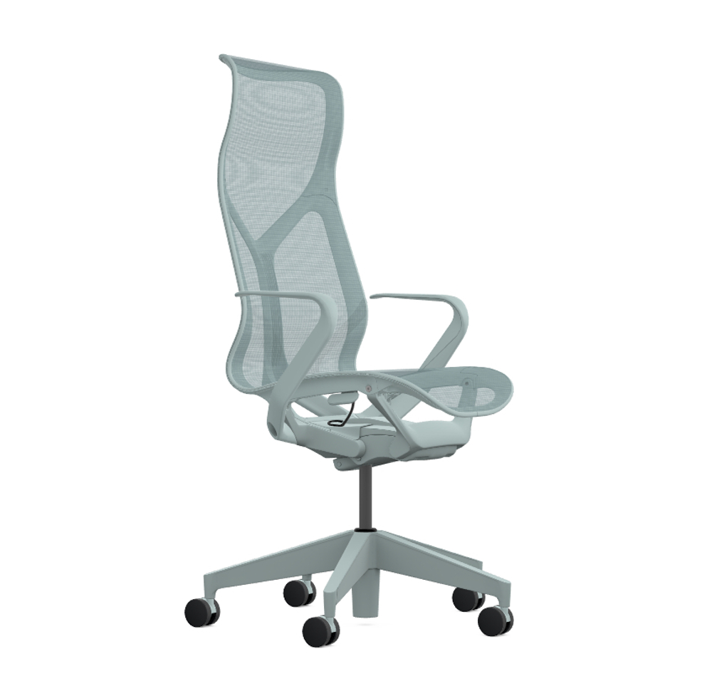 Кресло Herman Miller Cosm, высокая спинка, цвет Glacier, нерегулируемые подлокотники