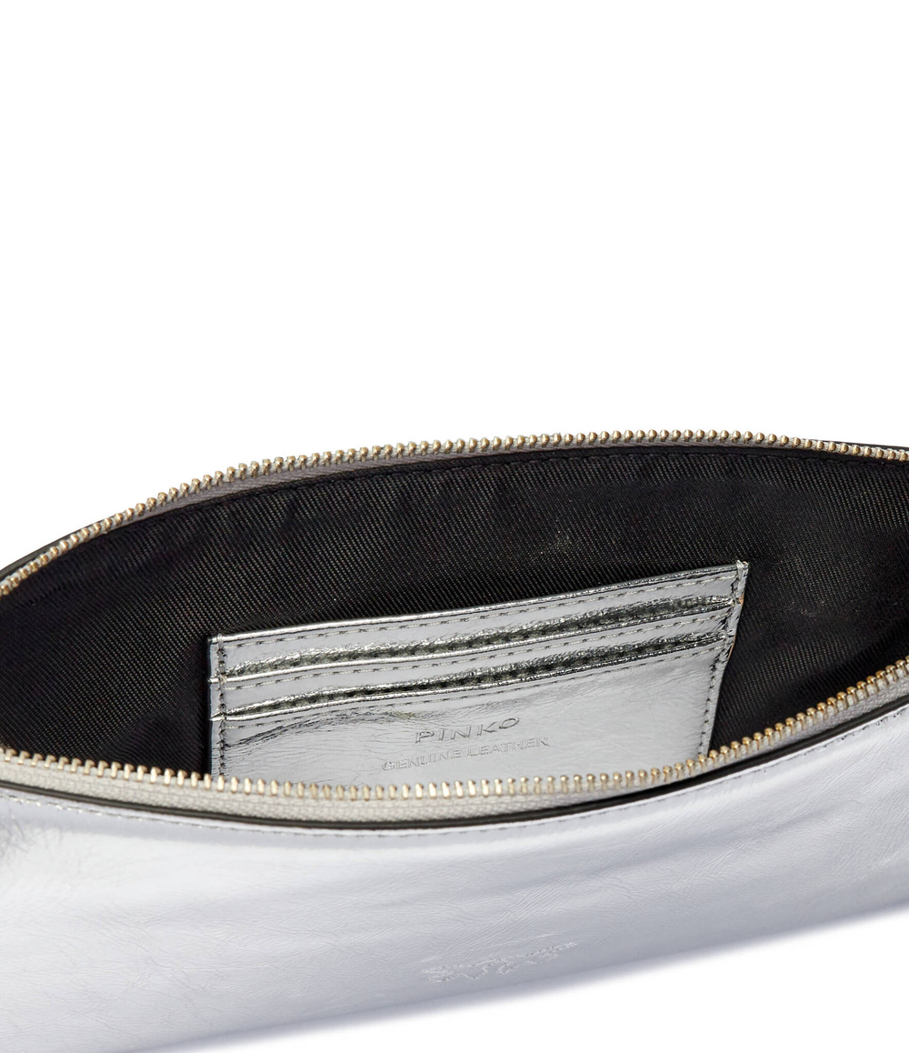 Кожаный клатч HORIZONTAL FLAT Pinko - серебряный(102747 A1VB)