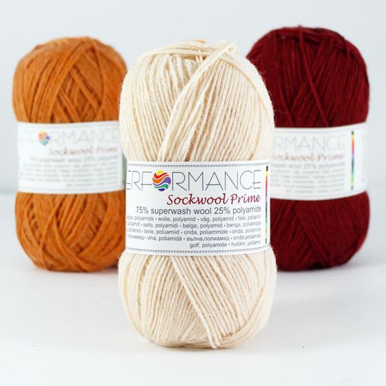 Пряжа Sock Wool Prime 4-ply PERFORMANCE (75% шерсть супервош, 25% полиамид)
