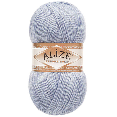 Пряжа Alize (Ализе) Angora Gold / уп.5 мот. по 100 г, 550м, 221 светлый джинс меланж A