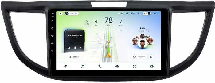 Магнитола для Honda CR-V 4 2012-2016 (большая рамка 9) - Teyes CC4L-DTS монитор 9" IPS, Android 14, Быстрая, Snapdragon 662, CarPlay, 4G SIM-слот