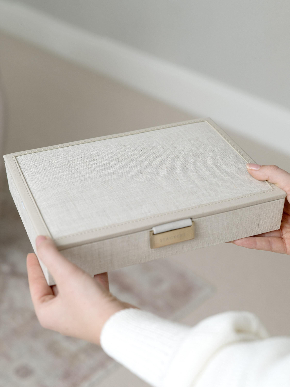 Органайзер для украшений Stackers Classic Jewellery Box Lid - Taupe Woven (Sage Green / светло-зеленый / Sage Green)