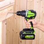 Дрель-шуруповерт акк. Greenworks GD24DD90, 24V, б/щет, 45/90Нм,2x4Ач,ЗУ,кор (3707507CUD)