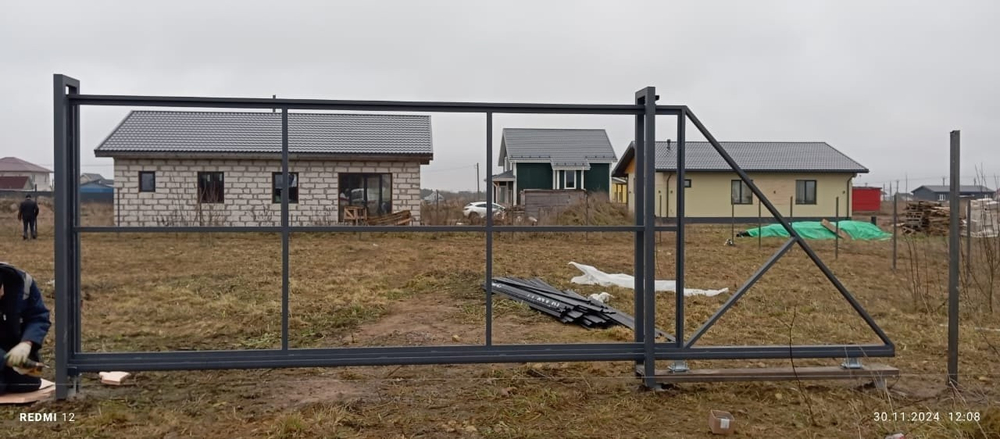 Легкие откатные ворота "САДОВЫЕ" проем 4м в Пскове и области