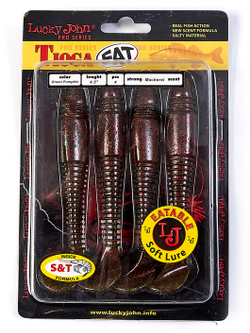 Виброхвосты съедобные LJ Pro Series TIOGA FAT 4.5in (11,4 см), цв. PA03, 4 шт.