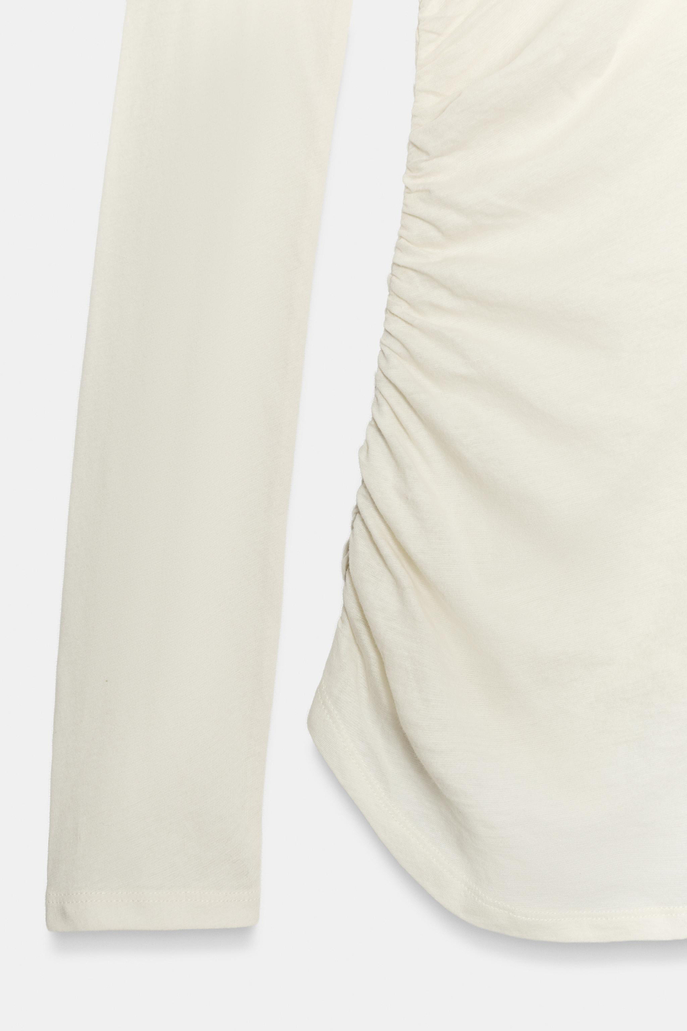 ФУТБОЛКА С ВЫСОКИМ ВОРОТНИКОМ И СБОРКАМИ — ZARA