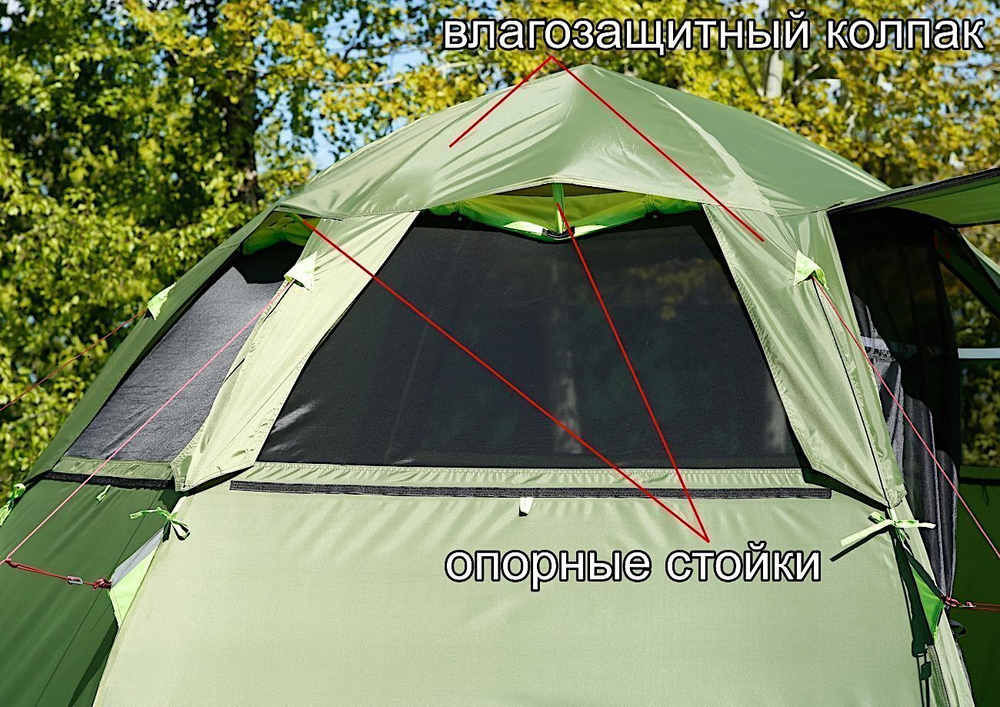 Палатка Лотос Мансарда 5  П-образная дверь 3.2х3.6х2.05м 9.6кг 19016