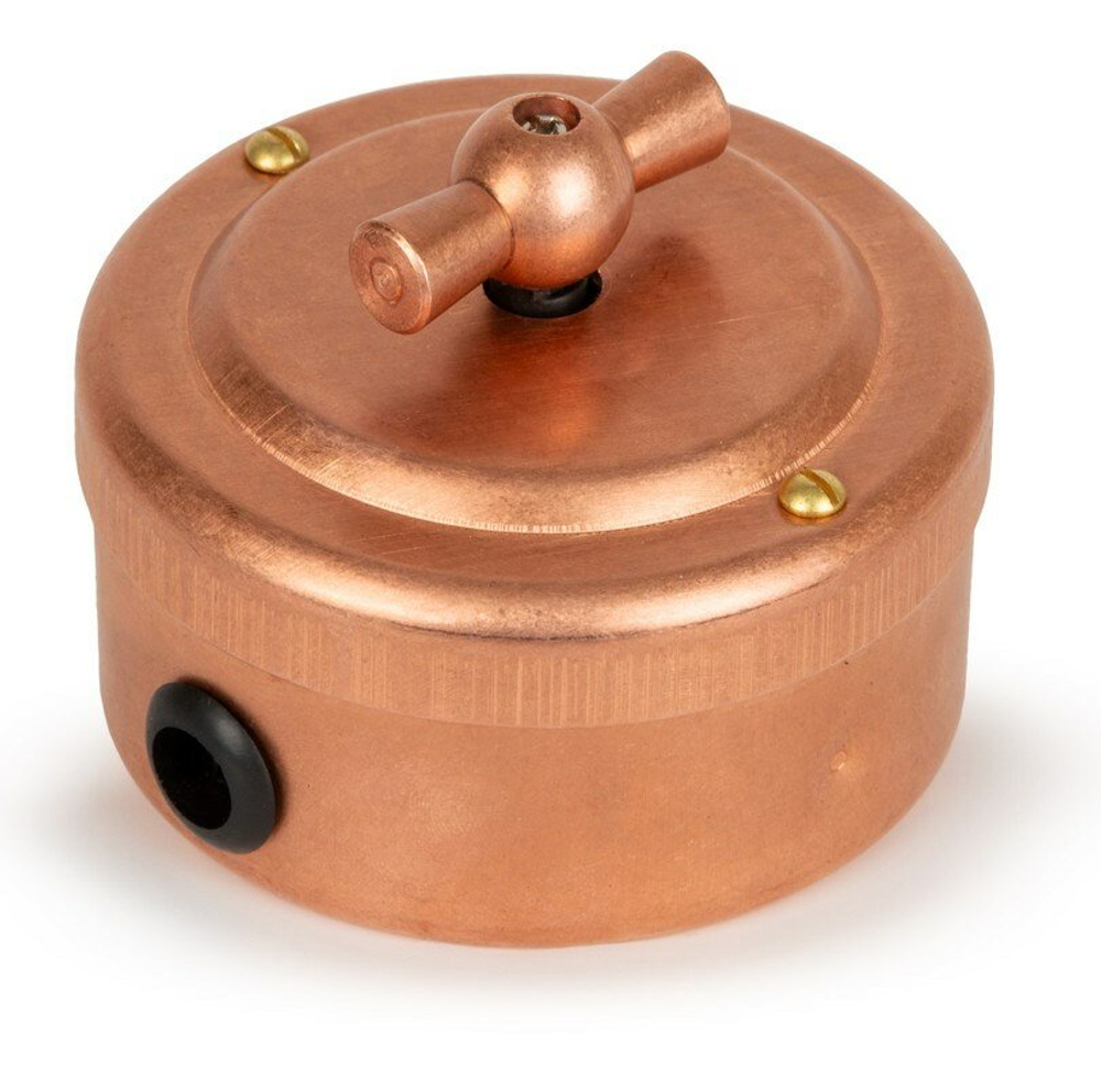 Переключатель ретро поворотный 1 кл. "Натуральная Медь" VINTAGE-BRASS 30101-7 / 1 Группа света, проходной