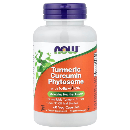 NOW Foods, фитосомы куркумина из куркумы с Meriva®, 60 растительных капсул (500 мг в 1 капсуле)
