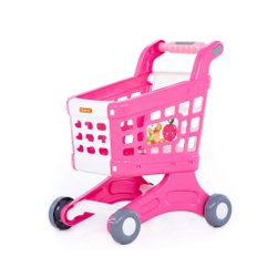 Игровая тележка для маркета розовая