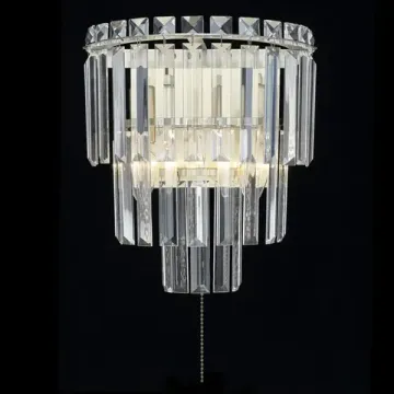 Бра хрустальное с выключателем 2*E14 CL303323 бронза Фонда Citilux