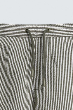 ZARA ПЛАВКИ ИЗ ЖАТОЙ ТКАНИ, ХАКИ