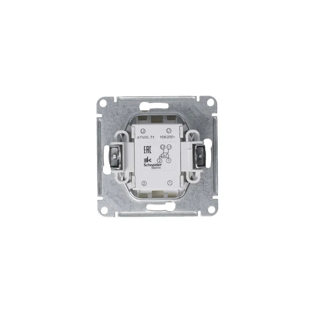 ATLASDESIGN 1-клавишный ПЕРЕКРЕСТНЫЙ ПЕРЕКЛЮЧАТЕЛЬ, сх.7, 10АХ, механизм, АЛЮМИНИЙ