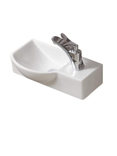 Раковина подвесная (глянцевая белая)  WeltWasser WW AISBACH 7940 GL-WT R 400х220х120