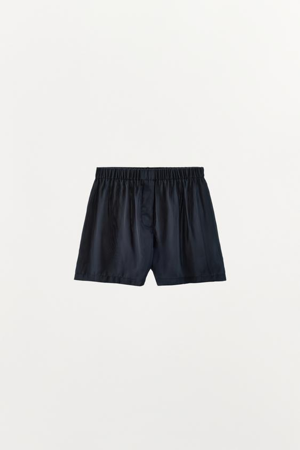ZARA ОДНОТОННЫЕ АТЛАСНЫЕ ШОРТЫ, ЦВЕТ НОЧНОГО НЕБА